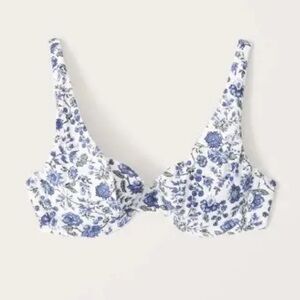 Abercrombie & Fitch Blue Floral Bikini Top